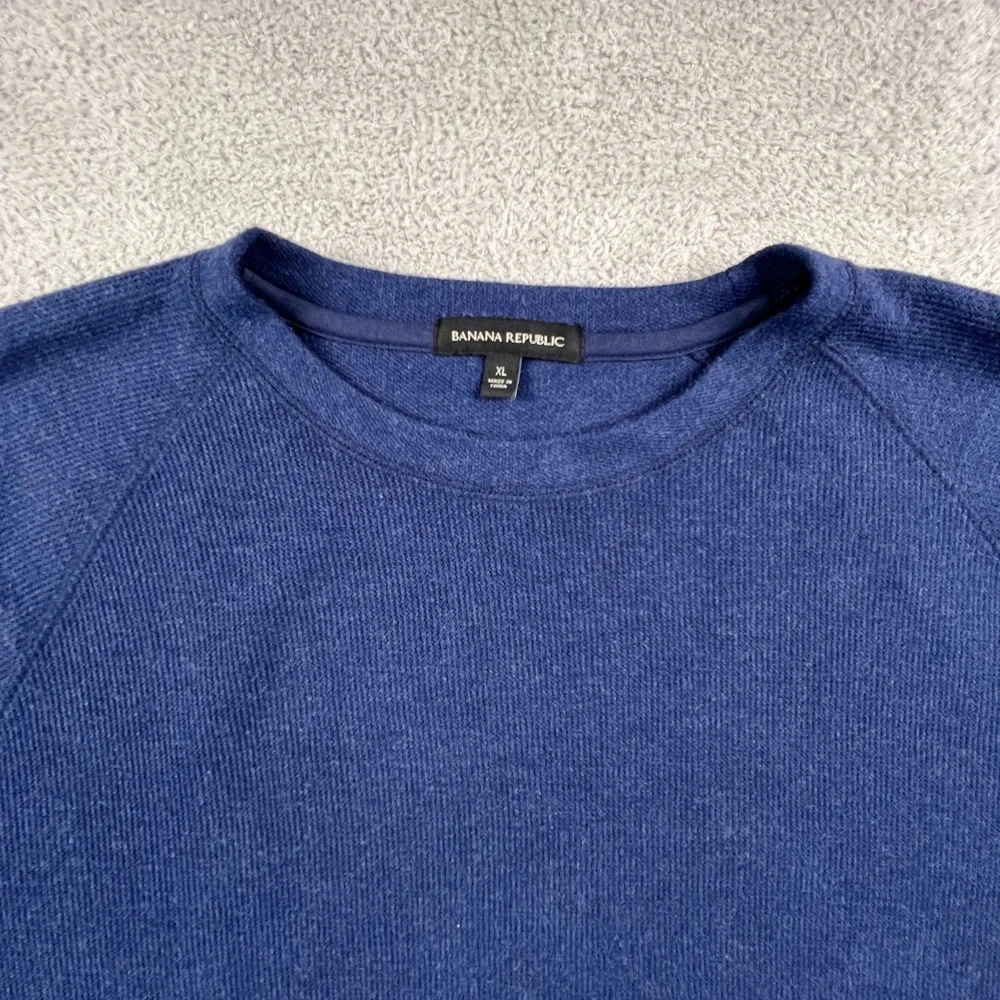 Banana Republic Sweater Mens‎ XL Blue Crewneck Cotton Blend Casual Basic Elegant